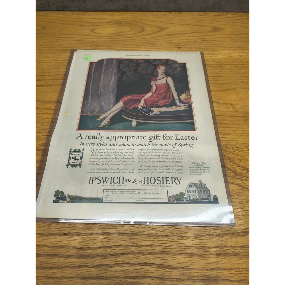 1929‎ FASHION WOMEN BLUE MOON STOCKING HOSIERY LARGMAN TENGGREN ART DECO AD WW91